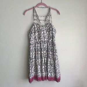 FOREVER 21 / Cream & Blue Floral Strappy Dress